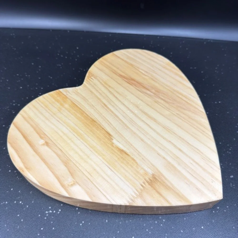 Handcrafted Heart Shaped Wooden Prayer Bowl with Engraved Crosses and Rim‎ Text